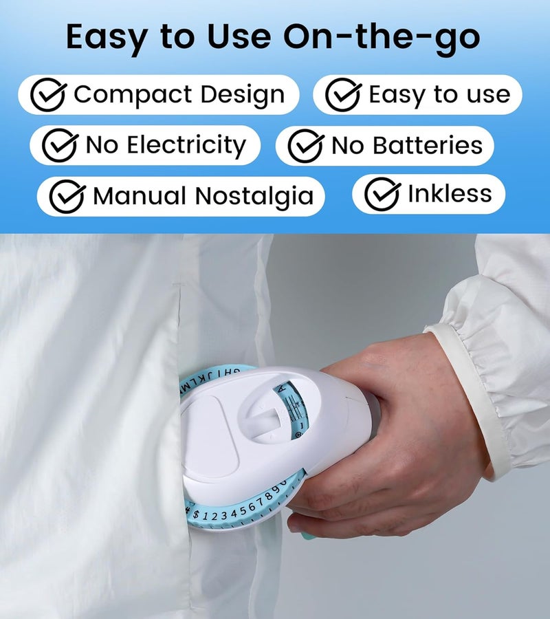 EazeID Embossing Label Maker Machine with Tapes, Embossed Label Maker Vintage, Retro Embosser Manual with 3Roll 3D Embossing Labels-Waterproof, Old School Labeler for Home Office Classroom Gifts Scrapbook - Image 5
